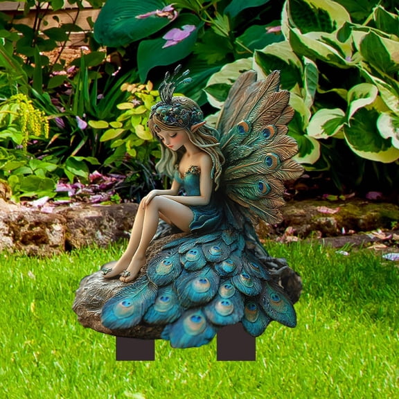 YUTK Beautiful Peacock Garden indoor and Outdoor Acrylic Decoration Water Proof and Wear insertion Pendant Ornament,As show,Free Size
