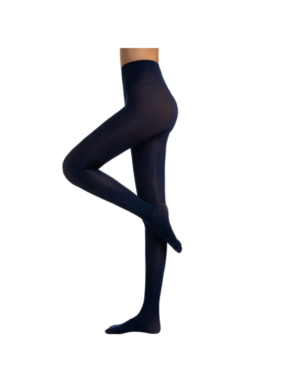 Black Pantyhose for Women - Womens Fashion Solid Color High Elasticity Stockings Bottom Slip Silk Pantyhose - Navy Xl