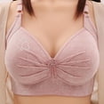 thumbnail image 1 of YUTK Bralettes for Women - Woman's Lace Flower Gathered Together Large Size Daily Bra Underwear No Rims Pink Xl, 1 of 5