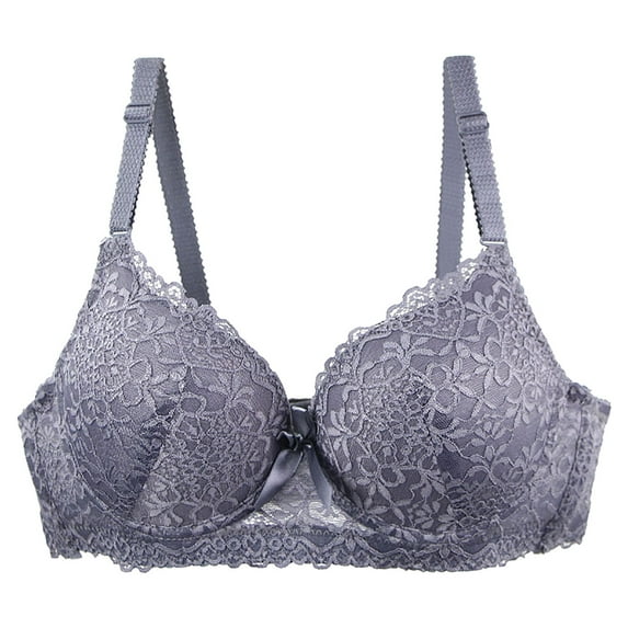 YUTK Bras for Women Full Coverage - Women Lingerie Set Sexy Lace Sling Bra Summer Thin Lingerie Underwear Dark Gray Xl