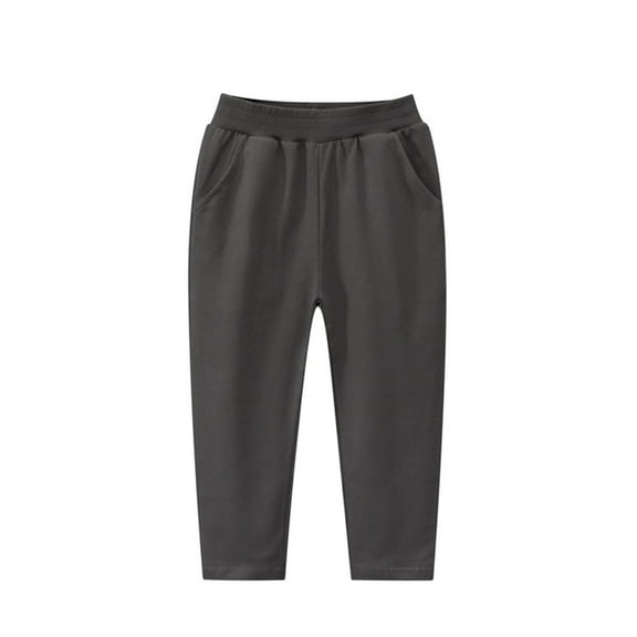 YUTK Child's Summer Printed Boys and Girls Baby Botton Long Pants Denim Cute Full Length Pants Overalls Dark Gray