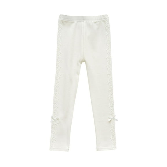 YUTK Child's Summer Printed Boys and Girls Baby Botton Long Pants Denim Cute Full Length Pants Overalls White