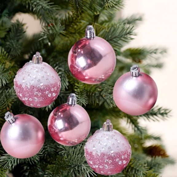YUTK Christmas BallsChristmas Balls Hanging SetsDecoration Hanging DecorationChristmas Tree HangingsDressingHoliday Decoration Supplies 9PC,Pink,Free Size