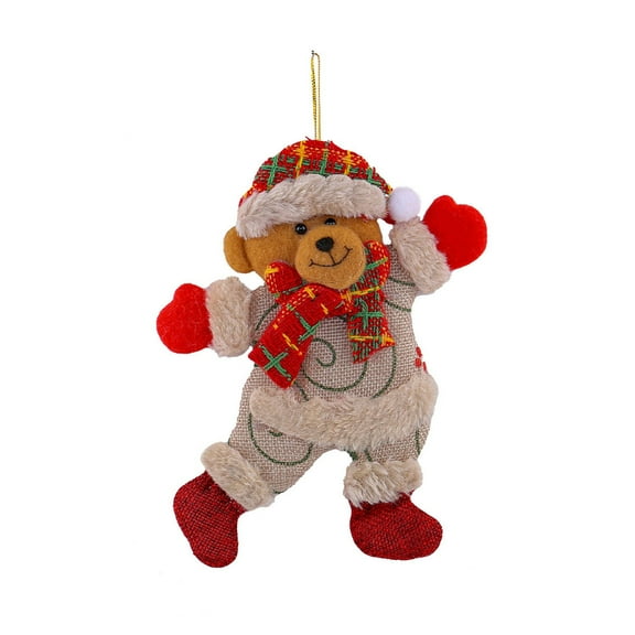 YUTK Christmas Decorations Figurines Pendants Dancing Elderly People Snowmen Deer Bears Fabric Dolls Small Pendants Hanging Gifts,A,Free Size