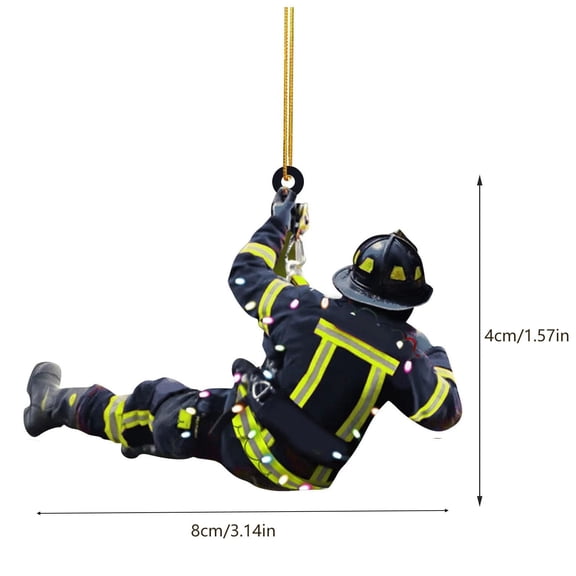 YUTK Christmas Decorations with Double-Sided Acrylic Pendant for Christmas Firefighters,Blue,Free Size