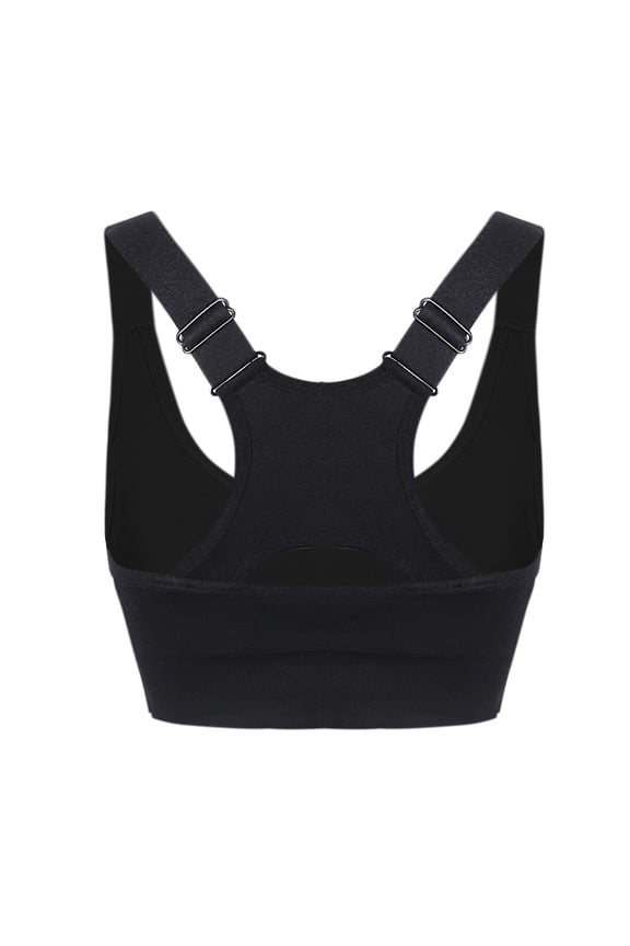 Comfortable Bra - Fashion Women Solid Color Wireless Back Beauty Gathering Chest Cushion Ventilation Yoga Sports Bra Black S