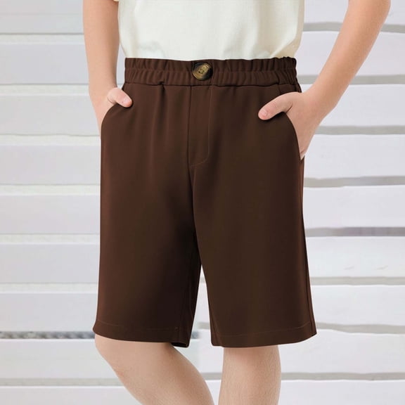 YUTK Comfortable Lounge Shorts Sale Summer Children Kids Boy Girl Solid Color Casual Pants Shorts Elastic Waist Pants Brown 4 Years
