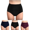 thumbnail image 1 of YUTK Cotton Underwear - 2025 Women's Pleated Skinny Fashion Wrap Hip Trunks High-Waisted Briefs - Black Xl, 1 of 3