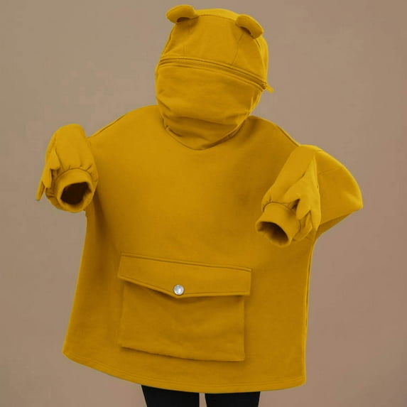 YUTK Cute Shirts for Girls 10-12 Kids Baby Girls Boys Hoodie Pullover Sweatshirt with Pocket Clothes Yellow