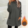 thumbnail image 1 of YUTK Fleece Sweatshirts for Women Mock Turtleneck Fall Winter Warm Sweater Tunic Plus Size Pullover Tops with Pockets Dark Gray L, 1 of 8