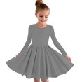 thumbnail image 1 of YUTK Floral Cotton Girls Dresses Girls Long Sleeve Stretchy Dress A Line Twirly Skater School Recital Dress Gray, 1 of 5