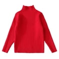 thumbnail image 1 of YUTK Girls Clothes Fall and Winter New Set Of Head foreign-Style Children'S Winter Children'S Bottoming Turtleneck Sweater Red, 1 of 2