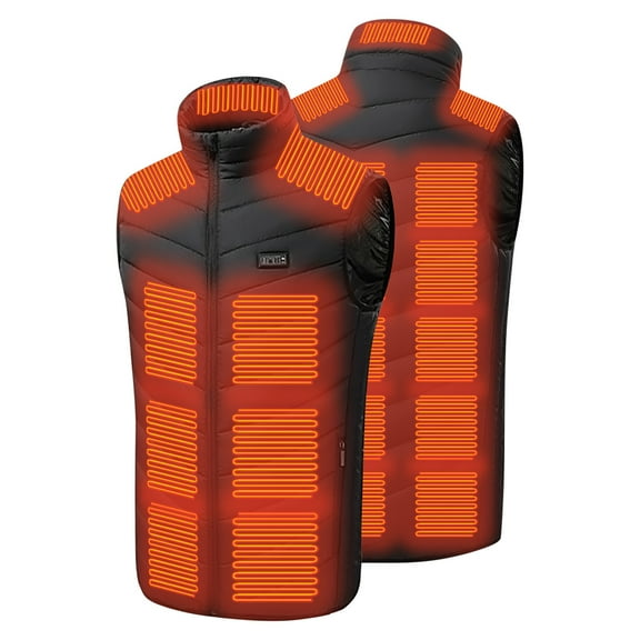 YUTK Heater Jacket,Usb intelligent Constant Temperature Heated Windproof Plus Size Coat for Men and Women Winter 26 Heated Sleeveless Jacket Coat(Black,Xxl)