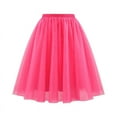 thumbnail image 1 of YUTK High Waist Midi Skirt for Women Ladies' Star Spring/Summer High Waist Puff Skirt Cake Half Length Skirt Mesh Yarn Skirt Hot Pink S, 1 of 2