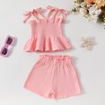 thumbnail image 1 of YUTK Kids 2 Piece Outfits Girls,Fashion Girls'solid Color Casual Short Sleeve Camisole Tops Straight-Leg Pants Sets Pink, 1 of 5