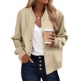 thumbnail image 1 of YUTK Long Sleeve Crewneck Button Down Womens Sweaters Fall Open Front Chunky Cardigan Sweaters for Women 2025 Beige L, 1 of 8
