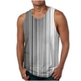 thumbnail image 1 of YUTK Men's Slim-Fit Tank Top New Fashion Casual Men's Summer Loose Waistcoat Print Sport Round-Neck Tank Features Gray L, 1 of 7