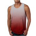 thumbnail image 1 of YUTK Men's Summer Beach Tank Tops New Fashion Casual Men's Summer Loose Waistcoat Print Sport Round-Neck Tank Features Red 6Xl, 1 of 7