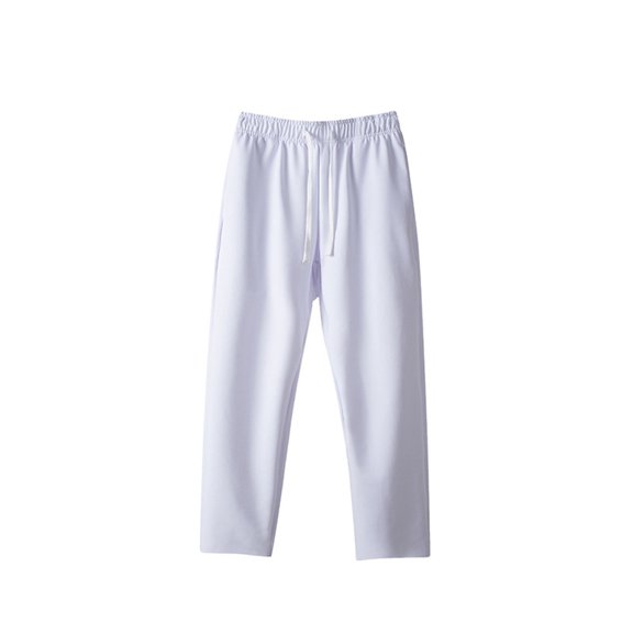 YUTK Mens Cargo Pants New Men's Solid Color Elastic Waist Drawstring Pocket Casual Drying Sportswear Pants White Xl