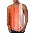 thumbnail image 1 of YUTK Mens Summer Tank Top New Fashion Casual Men's Summer Loose Waistcoat Print Sport Round-Neck Tank Features Orange 4Xl, 1 of 7