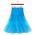 thumbnail image 1 of YUTK Midi Pleated Skirts for Women - Women's Fashionable Summer Retro High-Waisted Gauze Puffy Skirt Party Skirt Sky Blue M, 1 of 6