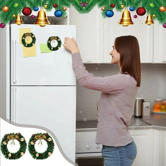YUTK Mini Christmas Magnetic Garland Refrigerator Decorations Festive Magnetic Garland for Your Refrigerator Office Or Home Decoration E,Free Size