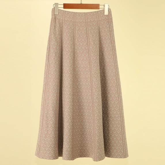 YUTK Mini Skirt for Women - Women's Pattern Knitting Sweater A-Line Skirt Mid Length Skirt Pleated Skirt Pink one Size