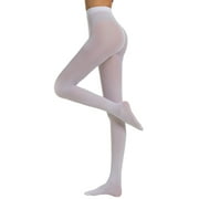 YUTK Panty Hose Womens - Womens Fashion Solid Color High Elasticity Stockings Bottom Slip Silk Pantyhose - White Xl