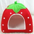 thumbnail image 1 of YUTK Pet Beds, Winter indoor House House Padded House Folding Yurt Strawberry Tent Red M, 1 of 3