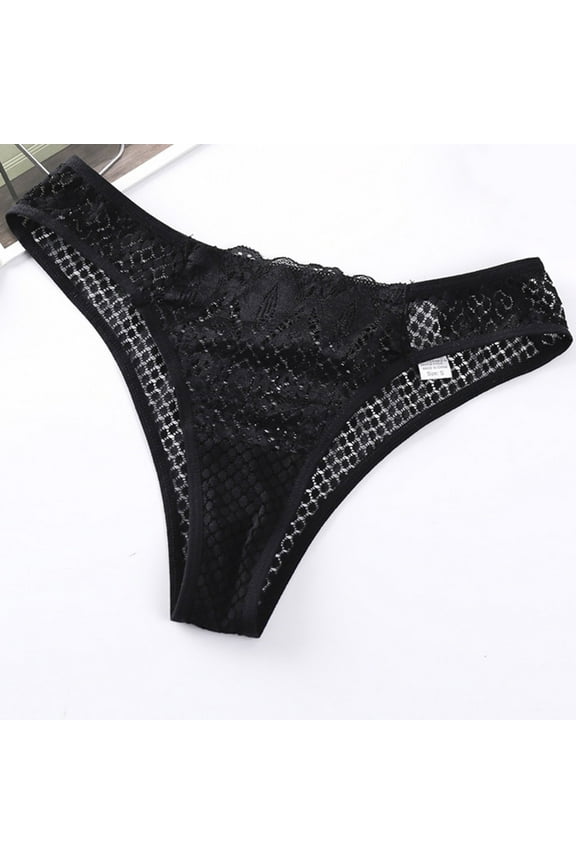 Plus Size Underwear for Women Under $5 Women's Fashion Solid Color Low Waisted Lace Tighten The Abdomen Lift The Buttocks Underpants Black Xl