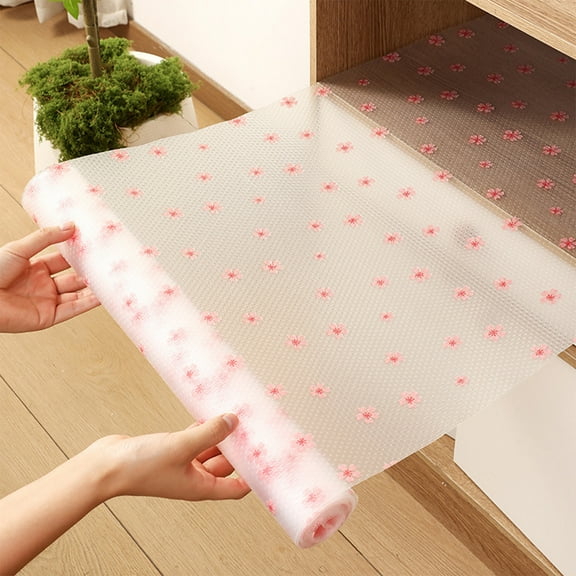 YUTK Refrigerator Liners Fridge Mats Shelf Liner Floral Pattern Drawer Liner for Kitchen Cabinets Non Adhesive Non Slide Easy Clean Liner Waterproof Mat,D,Free Size
