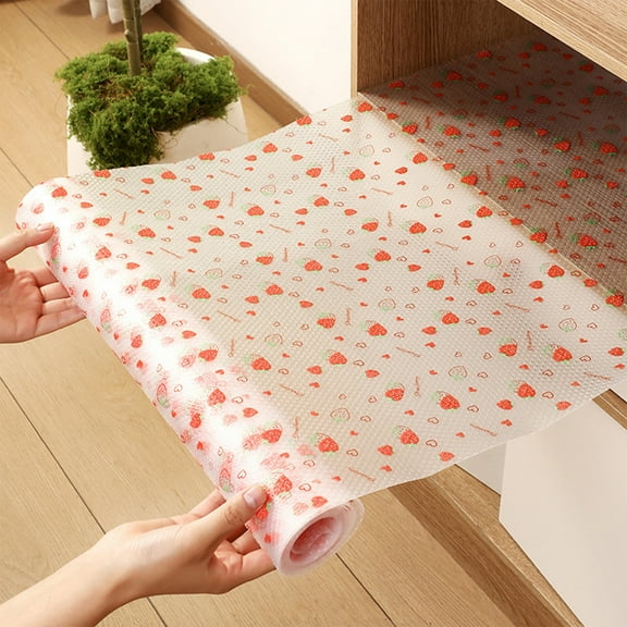 YUTK Refrigerator Liners Fridge Mats Shelf Liner Floral Pattern Drawer Liner for Kitchen Cabinets Non Adhesive Non Slide Easy Clean Liner Waterproof Mat,A,Free Size