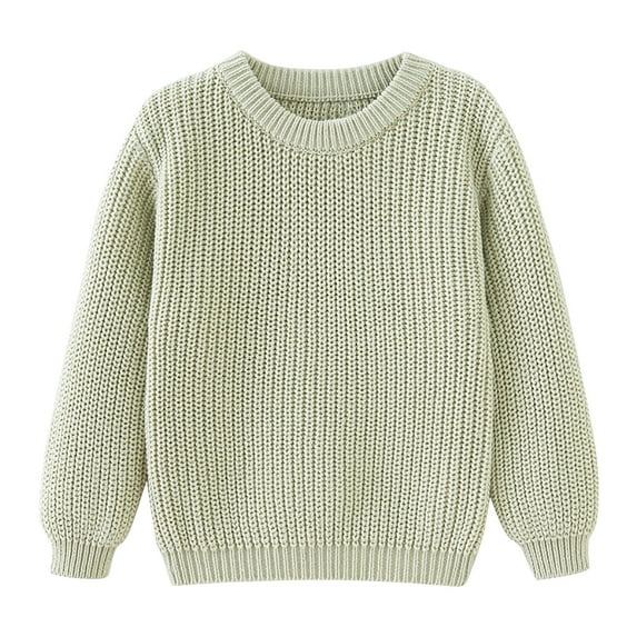YUTK Shirts for Teens Girls Toddler Kids Baby Girls Fashion Cute Color Long Sleeved Warm Round Neck Sweater Green