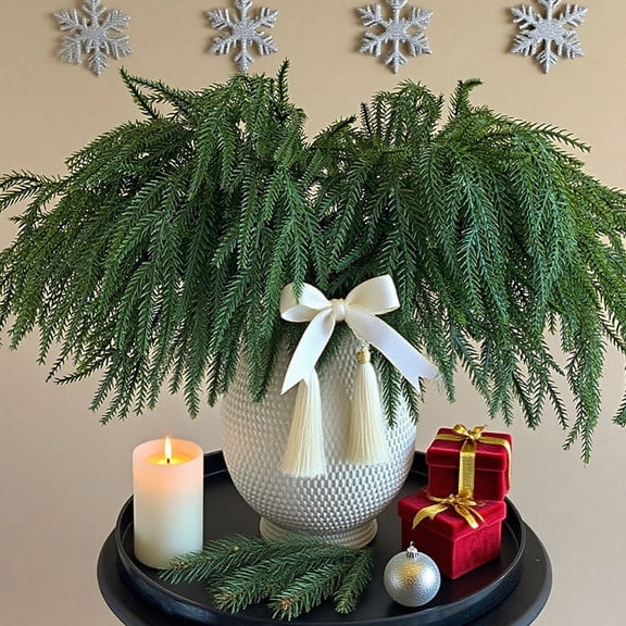 YUTK Simulation Of Norfolk Pines Needles Christmas Pines Needles Decorative Plastic Singles Pines Branch B,Free Size