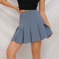 thumbnail image 1 of YUTK Skirt for Women - Women Fashion Casual High Waist Ruffled Elastic Waist Short Skirt Blue M, 1 of 8