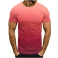thumbnail image 1 of YUTK Summer Fashion Casual Men's Round Neck Printed T-Shirt Top Clearance Sale 3/4 Length Sleeve Mens Tops Pink M, 1 of 4