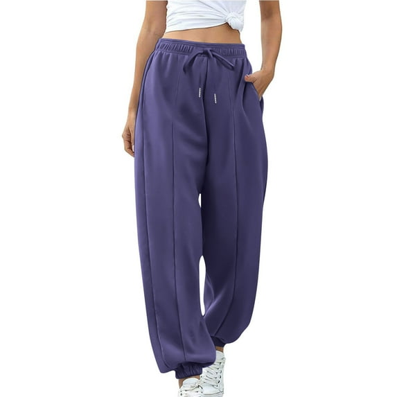 YUTK Sweatpants Women Baggy Lounge Pants Workout Gym Active High Waisted Comfy Joggers for Women Fall Clothes 2025 Navy XL