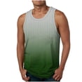 thumbnail image 1 of YUTK Tank Top Men New Fashion Casual Men's Summer Loose Waistcoat Print Sport Round-Neck Tank Features Green M, 1 of 7