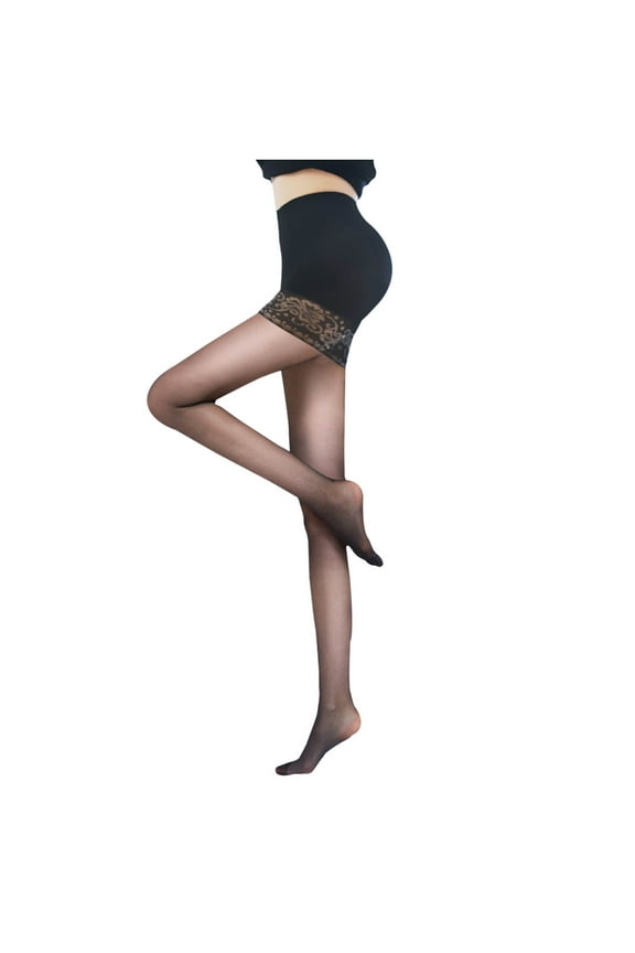 Tights for Women Under Dress - Fashion Women Summer Thin Style Leggings Conjoined Body High Elasticity Pedal Panty Stocking - Black Free Size