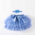 thumbnail image 1 of YUTK Toddler Girl Clothes 2 Piece Outfits,Girls' Fashion New Half Skirt Set Mesh Skirt Embroidered Mesh Solid Color Princess Bow Skirt Navy, 1 of 3