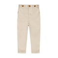 thumbnail image 1 of YUTK Toddler Kids Big Boy Fashion Cute Solid Color Stripe Casual School Uniform Suit Pants Trousers Khaki, 1 of 2