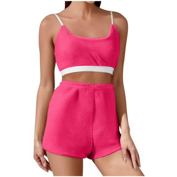 YUTK Two Piece Workout Sets for Women Sports Bra Matching High Waist Scrunch Butt Shorts Gym Yoga Athletic Clothes Hot Pink M