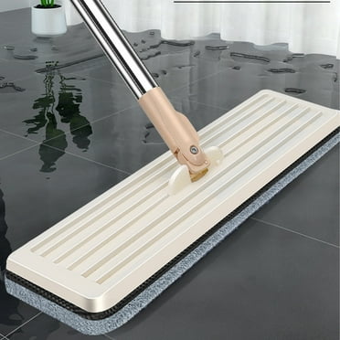 YUTK Wall Cleaner Mop,Hand- Flat Mop with 1 Bucket 2 Cloths and Squeegee Household Mop for Wet and Dry Use,Up To 50% Clearance Beige