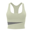 thumbnail image 1 of YUTK Wireless Sports Bra - Women's New Shockproof Running Fitness Drying Plus Size Gathered Back Yoga Sports Bra Green L, 1 of 3