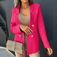 thumbnail image 1 of YUTK Women Jackets Blazers and Jackets,Women's Summer Fashion Solid Color Slim Long Sleeve Double Breasted Suit Small Jacket(Hot Pink,Xl), 1 of 5