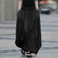 thumbnail image 1 of YUTK Women’S A-Line Midi Skirts Casual Elastic High Waist Flowy Swing Pleated Beach Boho Long Skirt with Pocket Black S-5Xl, 1 of 7