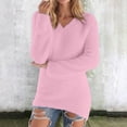 thumbnail image 1 of YUTK Women's Fall Sweater 2025 Long Sleeve Tops Fashion Outfits Trendy Casual V Neck Oversized Pullover Sweaters Pink 4XL, 1 of 7