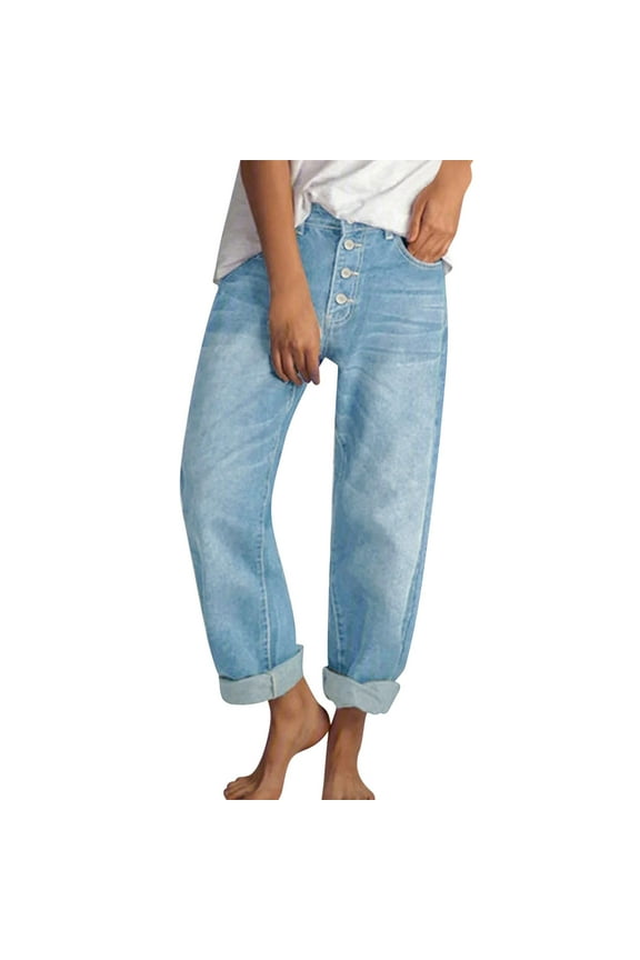 Women's High Waisted Wide Leg Jeans Stretchy Straight Leg Denim Pants 2025 Trendy Casual Comfort Fit Sky Blue S-Xxl