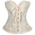 thumbnail image 1 of YUTK Women's Lace Up Boned Overbust Corset Bustier Lingerie Bodyshaper Top, 1 of 2