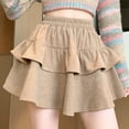 thumbnail image 1 of YUTK Women's Pleated Mini Skirt Ruffle Tiered Skorts Stretchy Waist Drawstring Ruched Cake Skirt Golf Tennis Shorts Khaki S-Xl, 1 of 5
